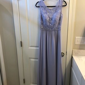 Mori Lee Lavender Lace Formal Gown